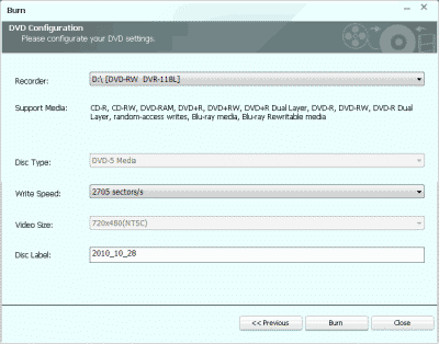 Configuração de DVD