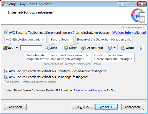 AVG Toolbar installieren