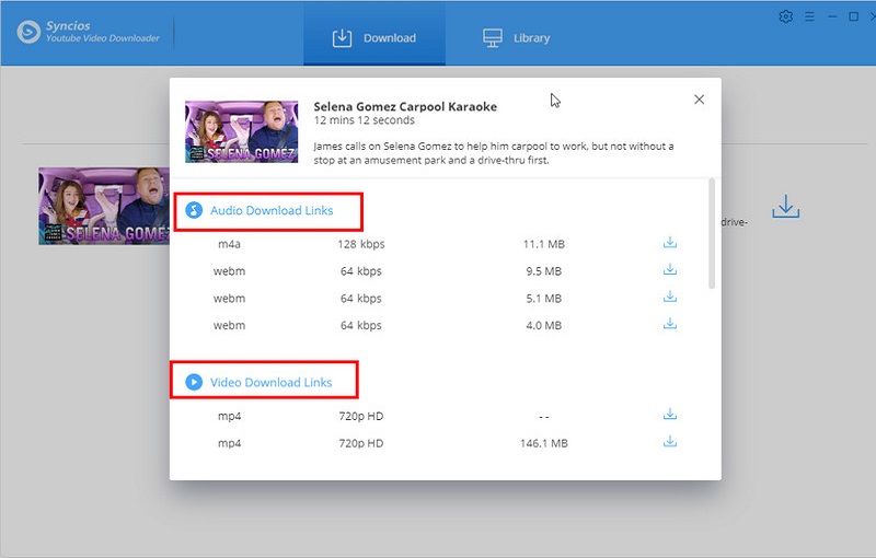 select download format