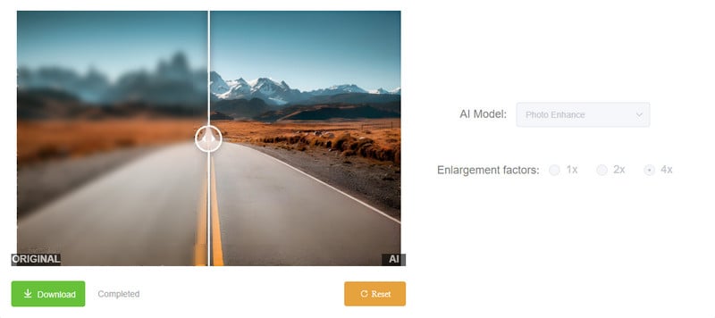 AVCLabs Photo Enhancer AI operating interface