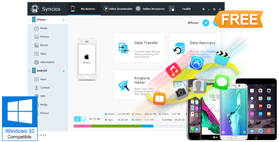 Syncios モバイル管理 Ios と Android 管理フリーソフト Ipod Iphone Ipad Android データを無料転送