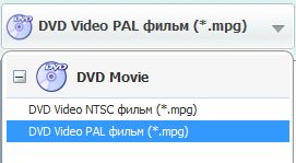 select DVD Movie as output option